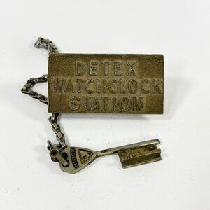 Vintage Original Detex Watchclock Station with Key Watchman's Security Station